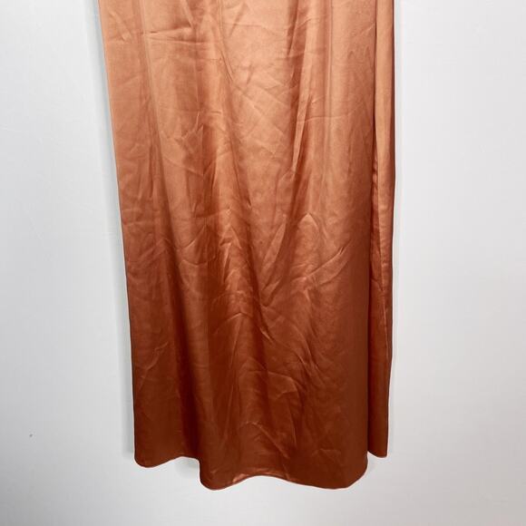 New ASOS Design Maternity US 6 Bronze Cinch Waist Pleated Maxi Dress Cocktail - Picture 5 of 12